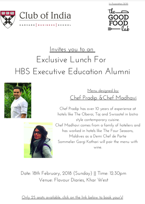 Exclusive Lunch for HBS Executive Education (HBS Exec Ed) Alumni