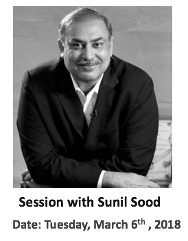 Session with Sunil Sood on 6th March, New Delhi